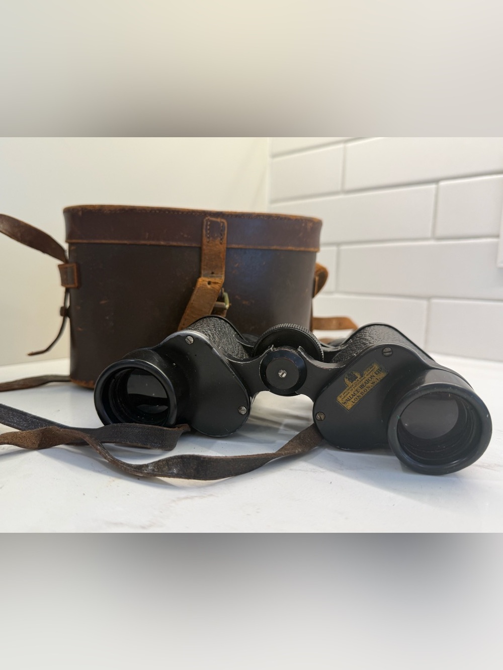 Rare Vintage Ross London Steptron 8×30 Binoculars & Leather Case